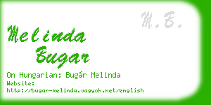 melinda bugar business card